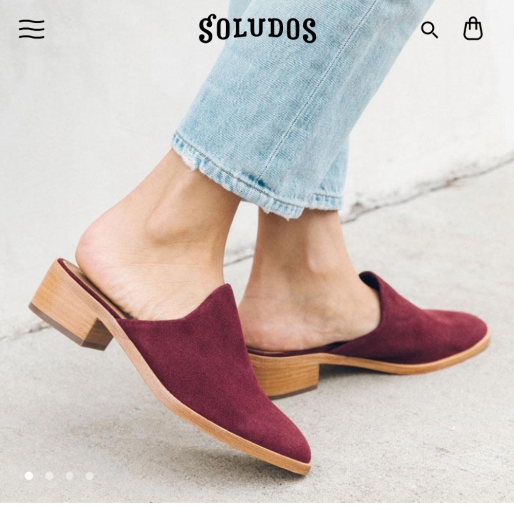 Soludos Mule Maroon Suede Sandal
